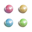 Vector Set of Realistic Spheres, Shiny Pearls, Luxury Stones with Shadows Isolated.