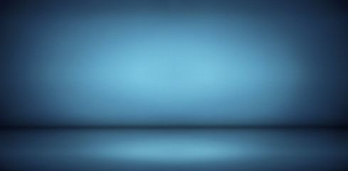 Wall Mural - blue gradient studio and empty room background, can be used to present product