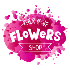 Wall Mural - Flowers shop lettering typography