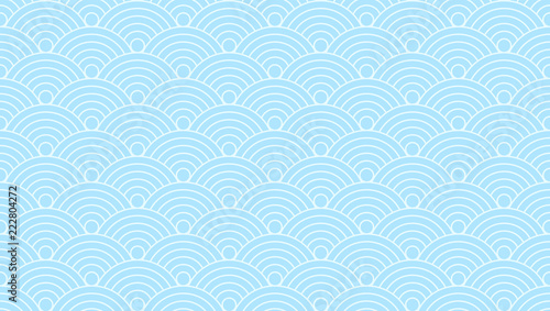 Pattern seamless circle abstract wave background blue color and line. Japanes...