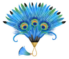 Blue Feather Fan