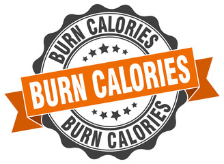 burn calories stamp. sign. seal