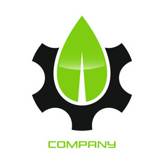 Poster - Green leaf and logo gear