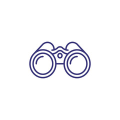 Binoculars line icon. Exploration, discovery, optical equipment. Navigation concept. Vector illustration can be used for topics like travel, tourism, nautical shipping