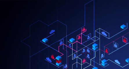 Aufkleber - Network Concept. Isometric theme for your business.