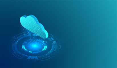 Aufkleber - Isometric big data flow processing concept, cloud database. Abstract technology background.