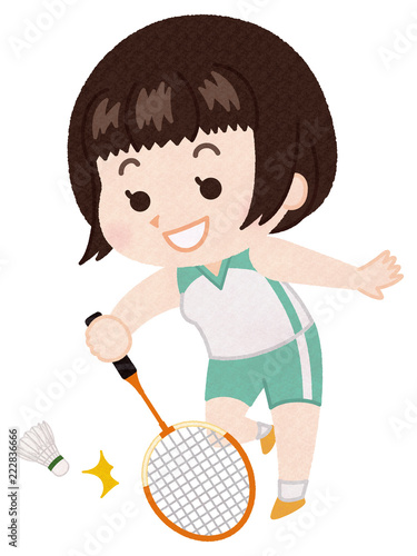 バドミントン選手 女性 Adobe Stock でこのストックイラストを購入し