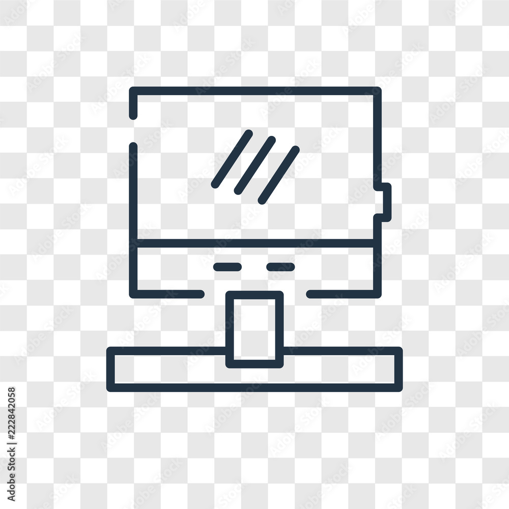 Monitor vector icon isolated on transparent background, Monitor logo design