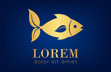 Poster - Fish logo vector. Underwater animals.