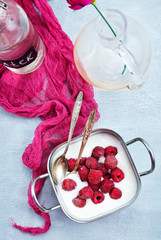 Poster - desert with raspberry