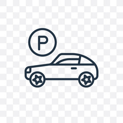 parking icon isolated on transparent background. Simple and editable parking icons. Modern icon vector illustration.