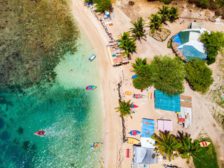 Top view of Caribbean island