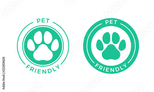 Fotografía Pet friendly logo icon for Pets allowed hotel sign.