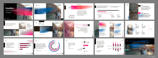 Canvas Print - Presentation template. Gradient elements for slide presentations on a white background. Use also as a flyer, brochure, corporate report, marketing, advertising, annual report, banner. Vector