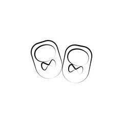 Sticker - New baby shoes concept line icon. Simple element illustration. New baby shoes concept outline symbol design from Motherhood set. Can be used for web and mobile UI/UX