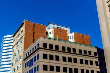 Wall Mural - Old and new houses with huge windows in Montreal downtown, Canada.