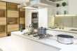© navintar - Bright modern kitchen with stainless steel appliances. Interior design.