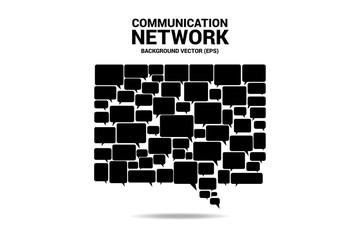 Poster - group of speech bubble icon shape to big bubble . concept of communication network. 