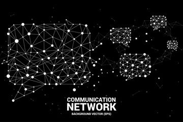Poster - talk bubble icon with dot and line connections.