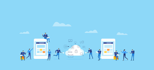 Wall Mural - business cloud computing and digital technology for business online connect on cloud concept