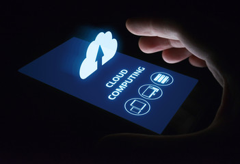 Wall Mural - cloud computing technology internet storage network concept