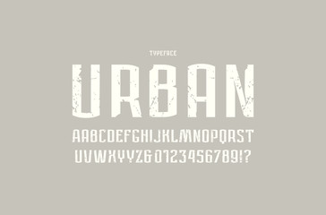 Wall Mural - Narrow sans serif font in urban style