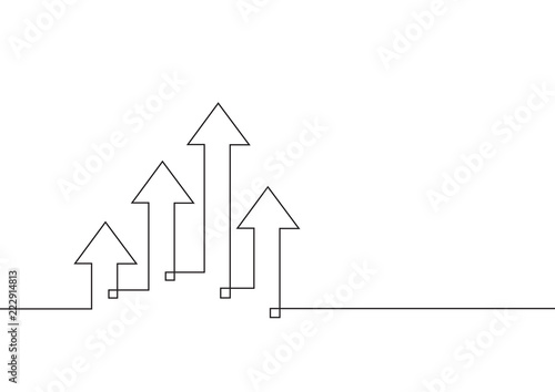 Fotomural Continuous line drawing of growth arrows