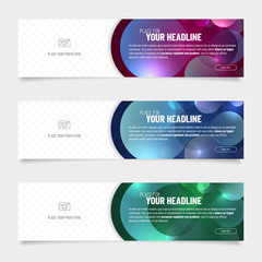Wall Mural - collection of web banners with place for photo and text
