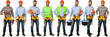 © fotofabrika - Collection of construction workers. All on white background.