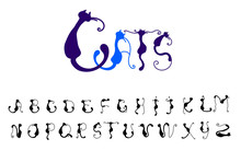 Cats Cute Vector Font