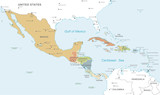 Fototapeta Mapy - Colorful Vector map of Central America
