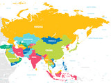 Fototapeta Mapy - Colorful Vector map of Asia