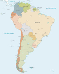 Vector map of South America