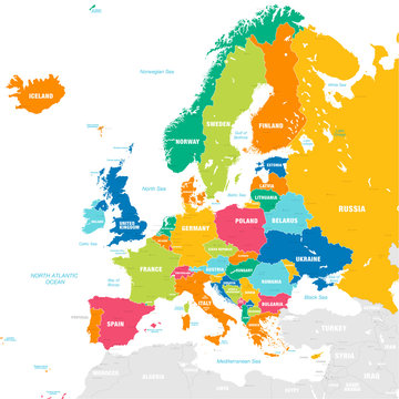 Wall Mural - Colorful Vector map of Europe