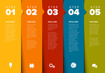 Vector progress five steps template