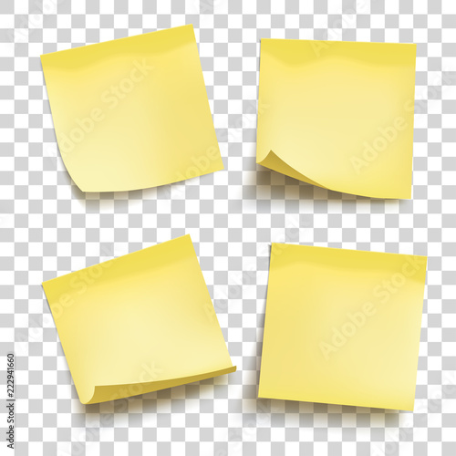 Fotomural Set of yellow sheets of note papers