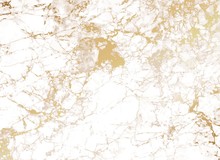 White Marble Background With Golden Texture.