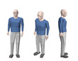 © eestingnef - Standing low poly man. Isolated on white background.