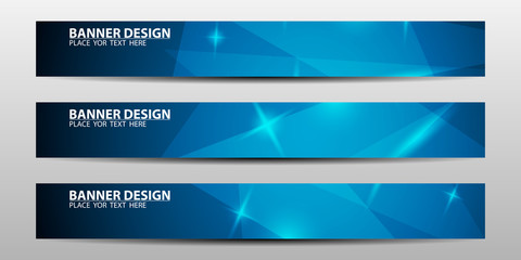 Wall Mural - abstract banner design with blue geometric background.vector illustration