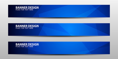 Wall Mural - abstract banner design with blue geometric background.vector illustration