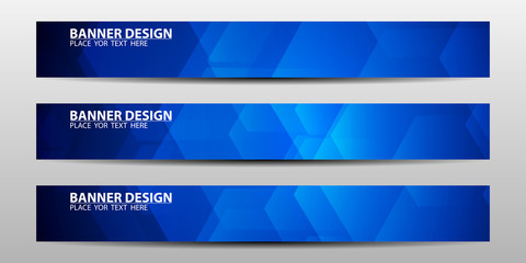 Wall Mural - abstract banner design with blue geometric background.vector illustration