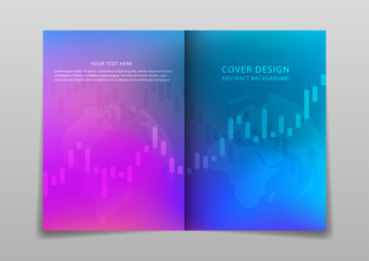 Wall Mural - Modern vector template for brochure, leaflet, flyer, cover. Structure for financial or economic abstract background