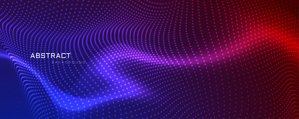 abstract coloful particles banner design