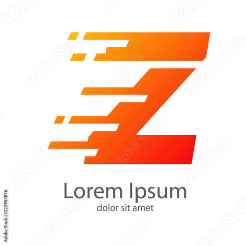 Logotipo Letra Z Estilo Velocidad Color Naranja Buy This