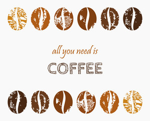 Wall Mural - coffee beans border.