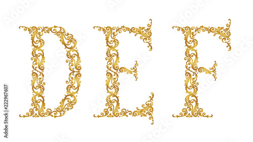 Gold Font Type Letter D Uppercase Stock Illustration Download Image Now Istock