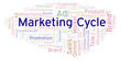 © sharafmaksumov - Word cloud with text Marketing Cycle.