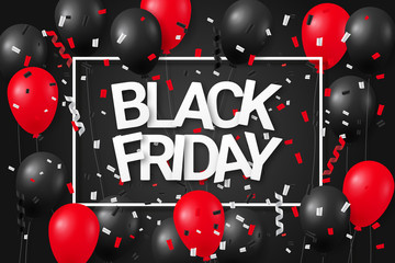 Wall Mural - Black friday sale banner. Vector illustration