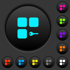 Secure component dark push buttons with color icons