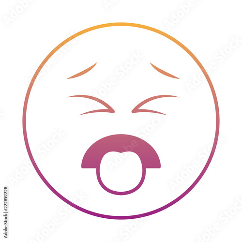 Fotografie, Tablou Disgust chat emoticon rainbow lines